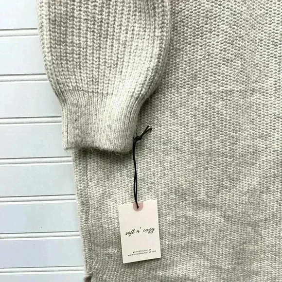 Sincerely Jules NWT Oatmeal Lightweight Long Sleeve Open Long Cardigan Sweater L - Picture 7 of 10